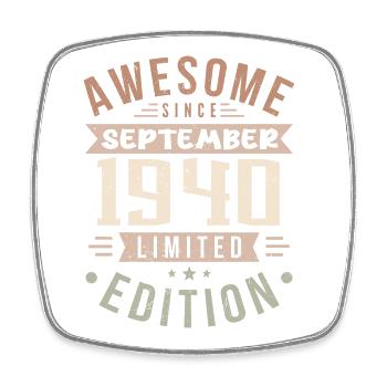1940 Septembre Anniversaire Né en septembre 1940 - Magnet carré - blanc - Devant