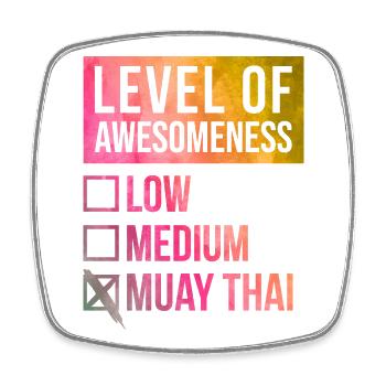Muay Thaï - Magnet carré - blanc - Devant