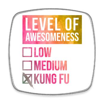 kung-fu - Magnet carré - blanc - Devant