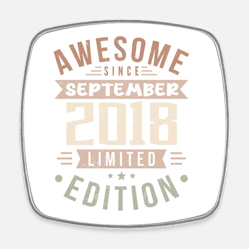 2018 September Geburtstag Geboren September 2018 - Viereckiger Kühlschrankmagnet - Weiß