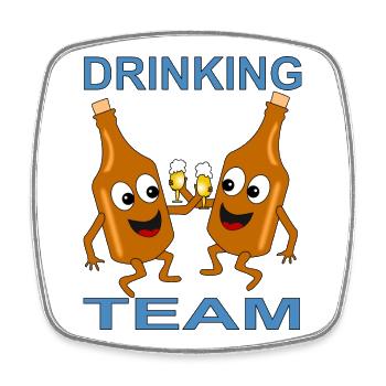 Humorous drinking team picture - Square fridge magnet - white - Front