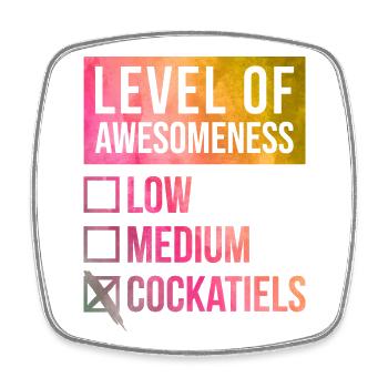 Cockatiel - Square fridge magnet - white - Front
