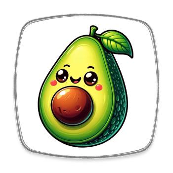 Avocado - Viereckiger Kühlschrankmagnet - Weiß - Vorne