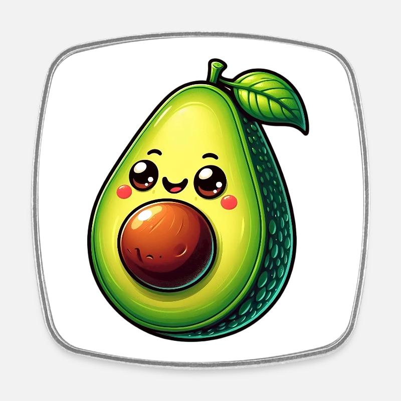 Avocat - Magnet carré - blanc