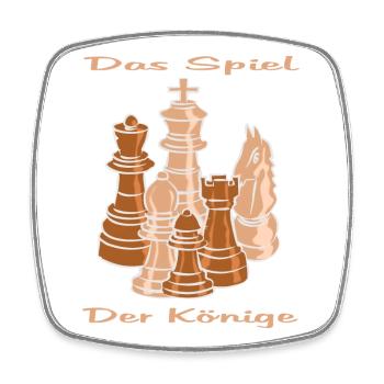 Schach figuren - Viereckiger Kühlschrankmagnet - Weiß - Vorne