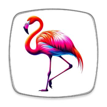 Flamingo - Square fridge magnet - white - Front