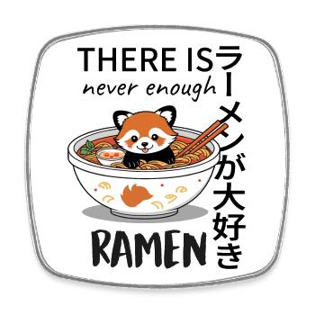 Roter Panda in Ramen Bowl – Lustiges Ramen Design - Viereckiger Kühlschrankmagnet - Weiß - Vorne