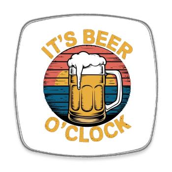 It s Beer o clock - Square fridge magnet - white - Front