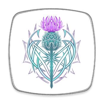 Distel Schild Celtic Knots Thistle Lover - Viereckiger Kühlschrankmagnet - Weiß - Vorne