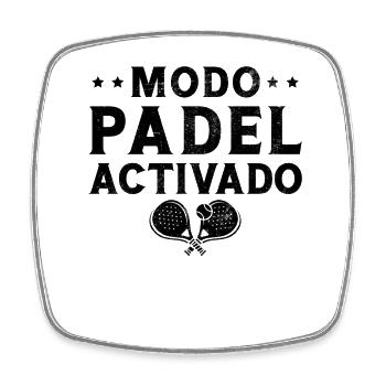 Padel-Modus Aktivierter Spieler Padel - Viereckiger Kühlschrankmagnet - Weiß - Vorne
