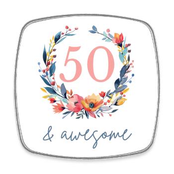 50 & awesome! personalisierbar - Viereckiger Kühlschrankmagnet - Weiß - Vorne