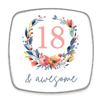 18 & awesome! personalisierbar - Viereckiger Kühlschrankmagnet - Weiß - Vorne