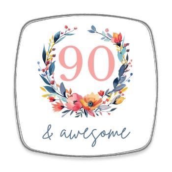 90 et génial ! personnalisable - Magnet carré - blanc - Devant