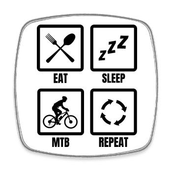 Eat Sleep Mountain Bike Répéter - Magnet carré - blanc - Devant
