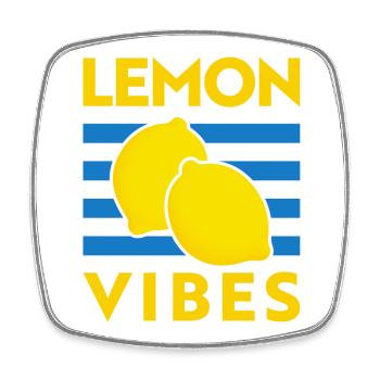 Lemon Vibes Lemon Tomato Girl Summer Italy - Square fridge magnet - white - Front