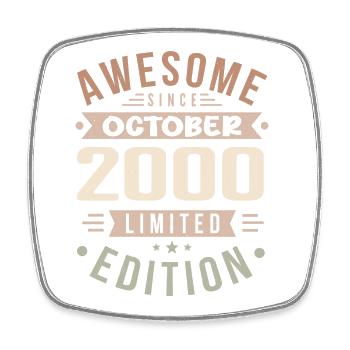 Legend since October 2000 Birthday October 2000 - Square fridge magnet - white - Front