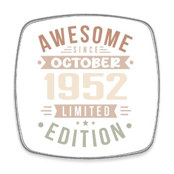 Legende Seit Oktober 1952 Geburtstag Oktober 1952 - Viereckiger Kühlschrankmagnet - Weiß - Vorne