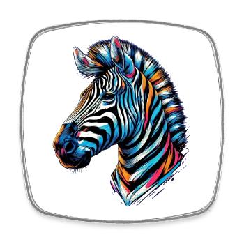 Zebra - Viereckiger Kühlschrankmagnet - Weiß - Vorne