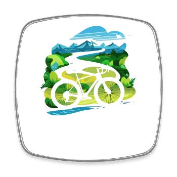 Vélo de montagne Gravel Scène d’aventure - Magnet carré - blanc - Devant