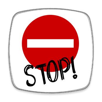 STOP. PANNEAU. PAPA. MOTO. DRÔLE. VOITURE - Magnet carré - blanc - Devant