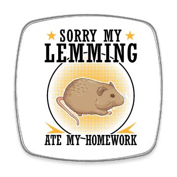 Lemming has eaten homework Lemming - Square fridge magnet - white - Front