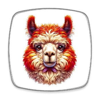 Alpaca - Square fridge magnet - white - Front
