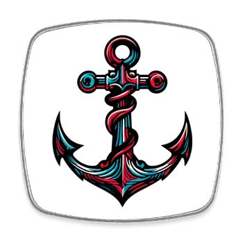 An Anchor - Square fridge magnet - white - Front