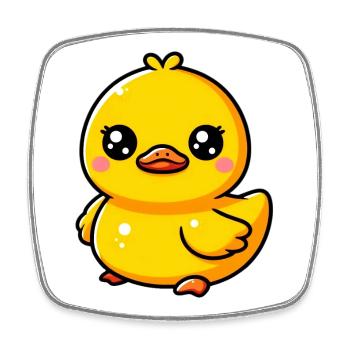 Ente Ente Ente Ente Ente - Viereckiger Kühlschrankmagnet - Weiß - Vorne