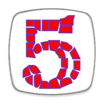 5. 5 YEARS. 5th ANNIVERSARY. 5 YEAR ANNIVERSARY - Square fridge magnet - white - Front