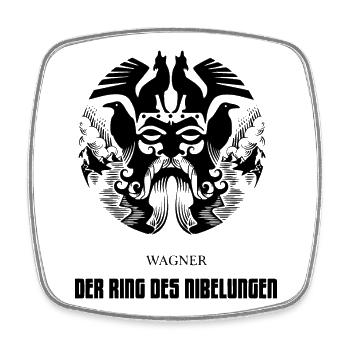 L’Anneau du Nibelung - Magnet carré - blanc - Devant