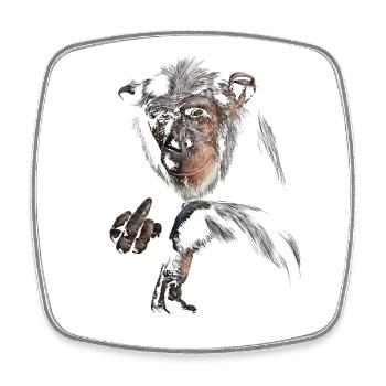 Chimpanzee - Square fridge magnet - white - Front