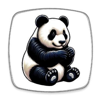 Panda - Viereckiger Kühlschrankmagnet - Weiß - Vorne