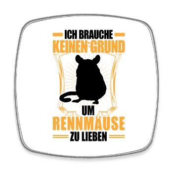 Gerbil keinen Grund Nagetier Rennmaus - Viereckiger Kühlschrankmagnet - Weiß - Vorne