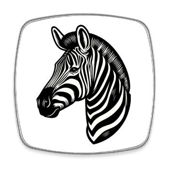 Zebra - Viereckiger Kühlschrankmagnet - Weiß - Vorne