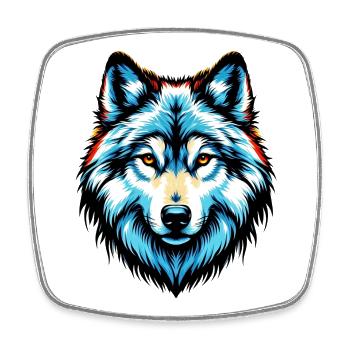 Wolf - Square fridge magnet - white - Front
