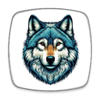Wolf - Square fridge magnet - white - Front