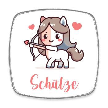 Schütze Design für Sternzeichen-Fans – Kawaii - Viereckiger Kühlschrankmagnet - Weiß - Vorne