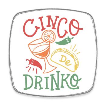 Cinco de Mayo Tequila mexikanische Trinkparty - Viereckiger Kühlschrankmagnet - Weiß - Vorne
