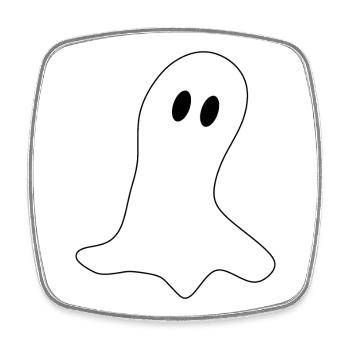 Halloween T-shirt Ghost spooky cute - Square fridge magnet - white - Front