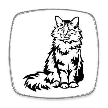 Norwegische Waldkatze - Viereckiger Kühlschrankmagnet - Weiß - Vorne