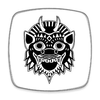 Dragon or demon? - Square fridge magnet - white - Front