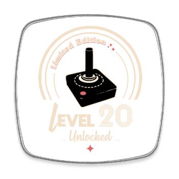 Limited Edition Retro Joystick Design - Square fridge magnet - white - Front