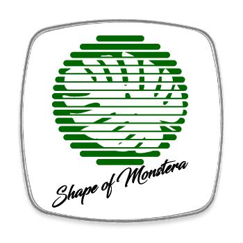 Monstera - Viereckiger Kühlschrankmagnet - Weiß - Vorne