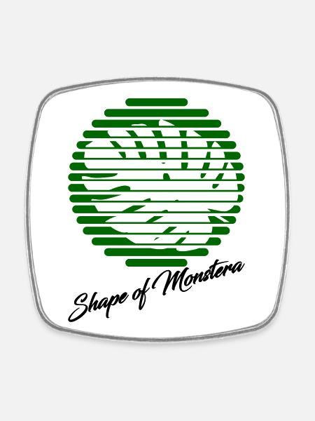 Monstera - Square fridge magnet - white