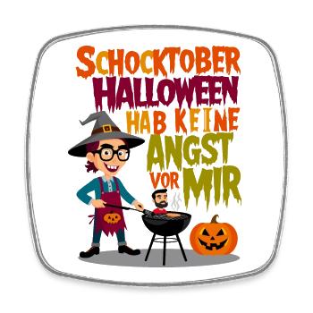 Shock Halloween - Square fridge magnet - white - Front