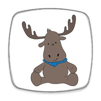 Elk - Square fridge magnet - white - Front