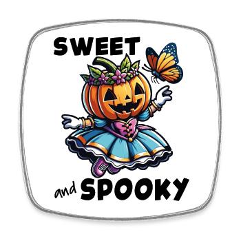 Cute Halloween Princess with Butterfly - Square fridge magnet - white - Front