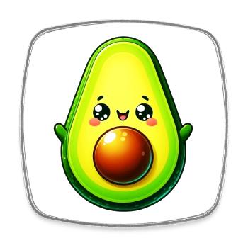 Avocado - Square fridge magnet - white - Front