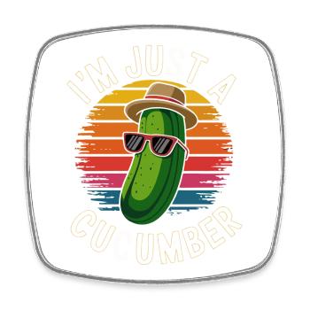 Coole Gurken-Vibes - Viereckiger Kühlschrankmagnet - Weiß - Vorne