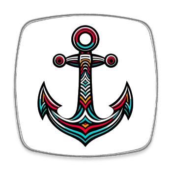 An Anchor - Square fridge magnet - white - Front